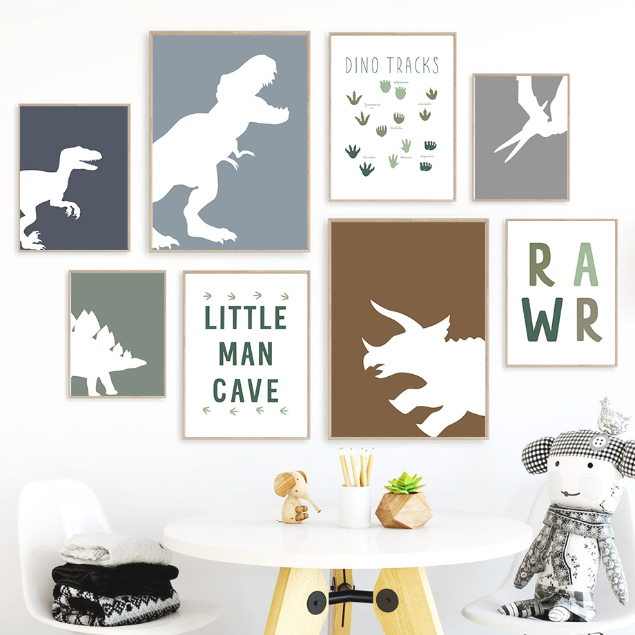 Baby Nursery Quotes - Obraz na płótnie 2D (płótno) Dinozaury