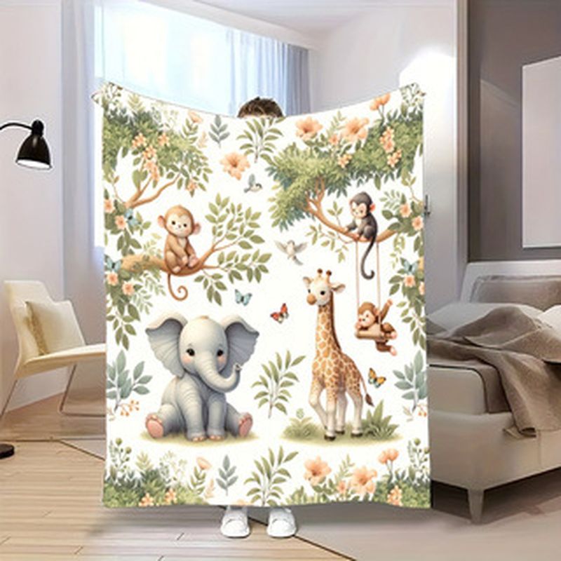 Baby Nursery Jungle Animals - Kocyk dla niemowląt VIKAMA z motywem