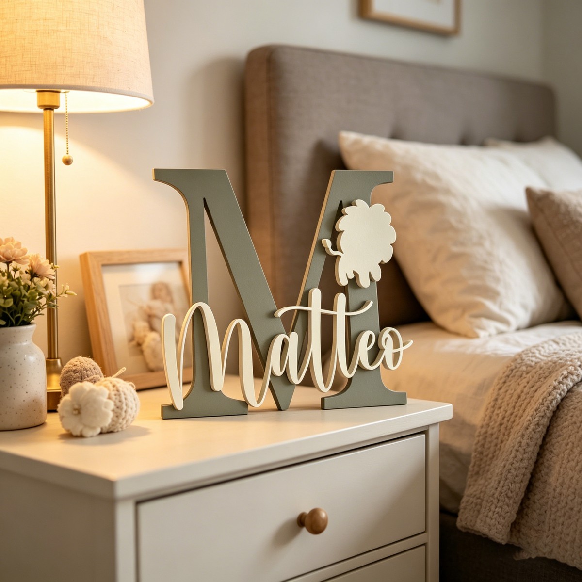 Baby Nursery Gifts - 1 szt. Personalizowana drewniana tabliczka z