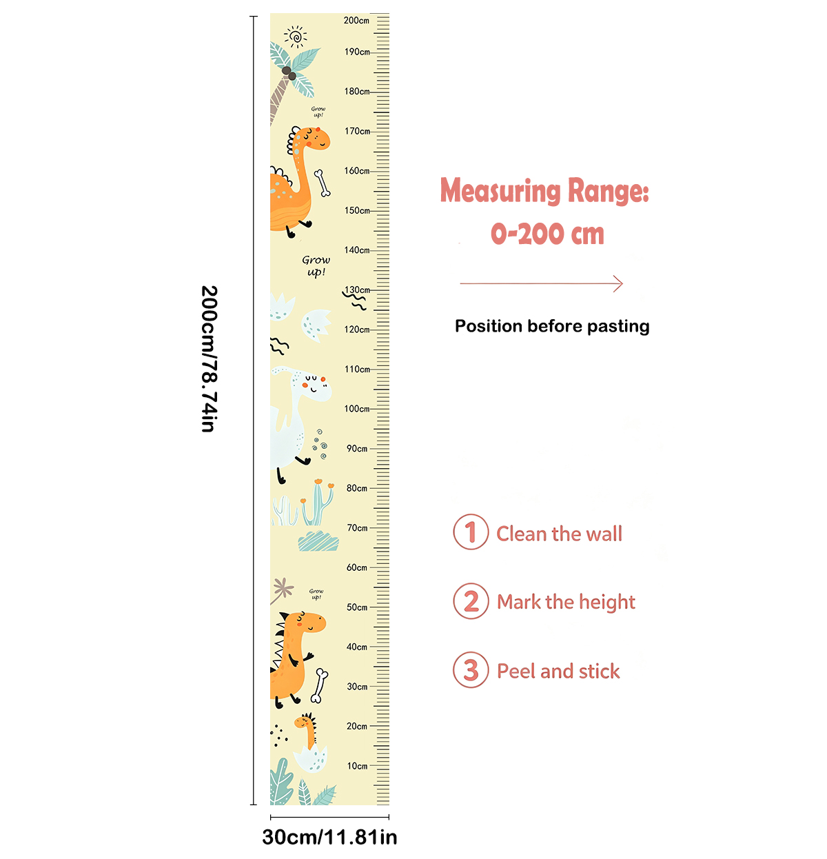 Kreskówkowy Kaktus Dinozaur Ta – Growth Chart Ruler recenzja i cena