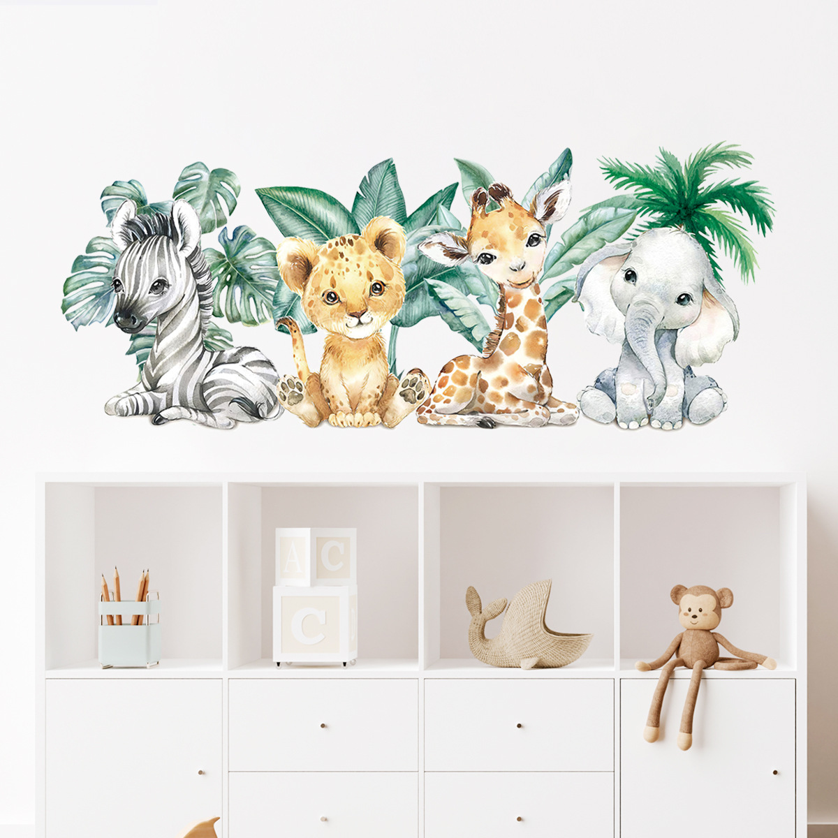 Naklejka ścienna do pokoju dzi – Baby Nursery Jungle Animals recenzja i cena