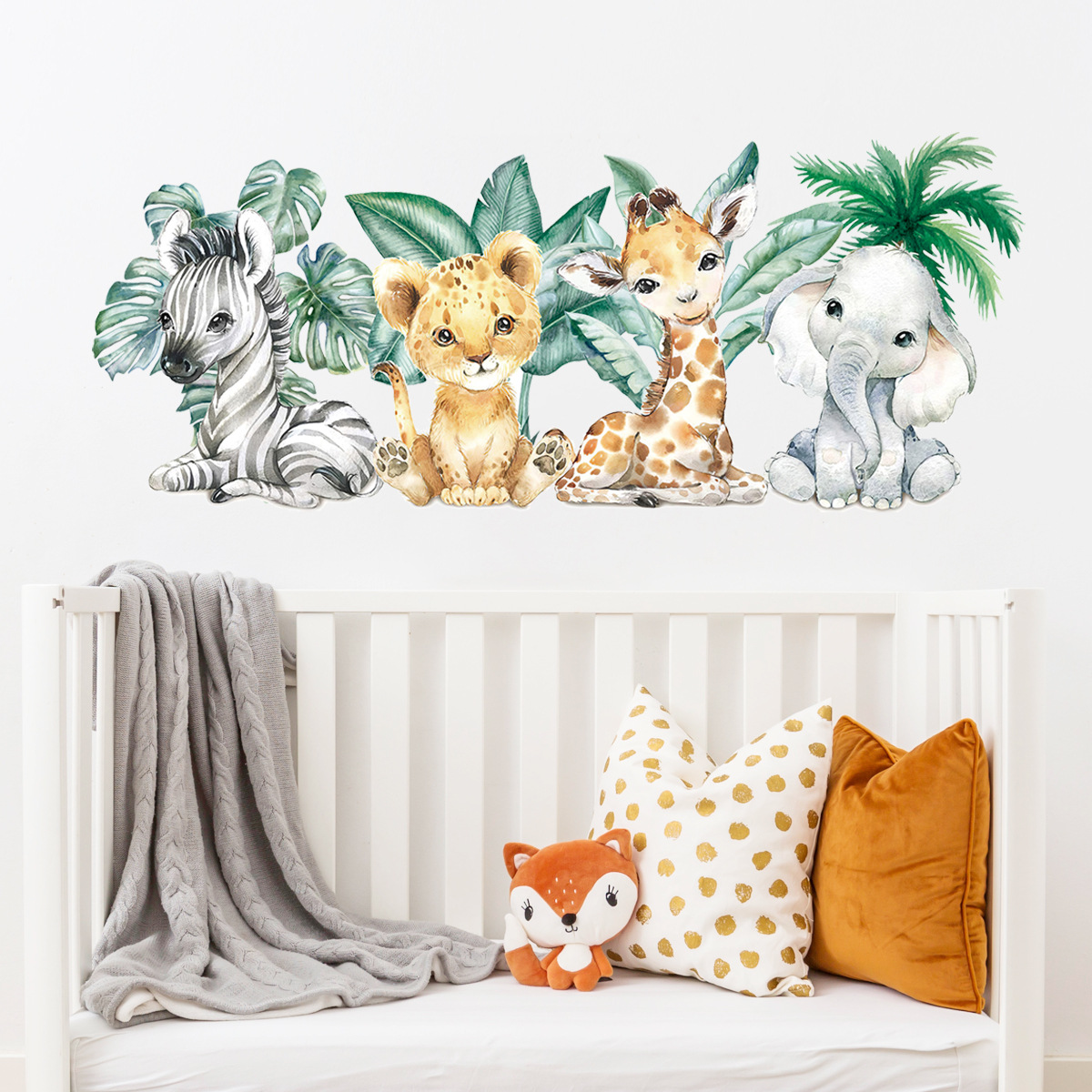 Naklejka ścienna do pokoju dzi – Baby Nursery Jungle Animals recenzja i cena