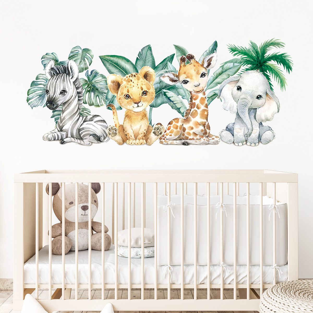 Naklejka ścienna do pokoju dzi – Baby Nursery Jungle Animals recenzja i cena