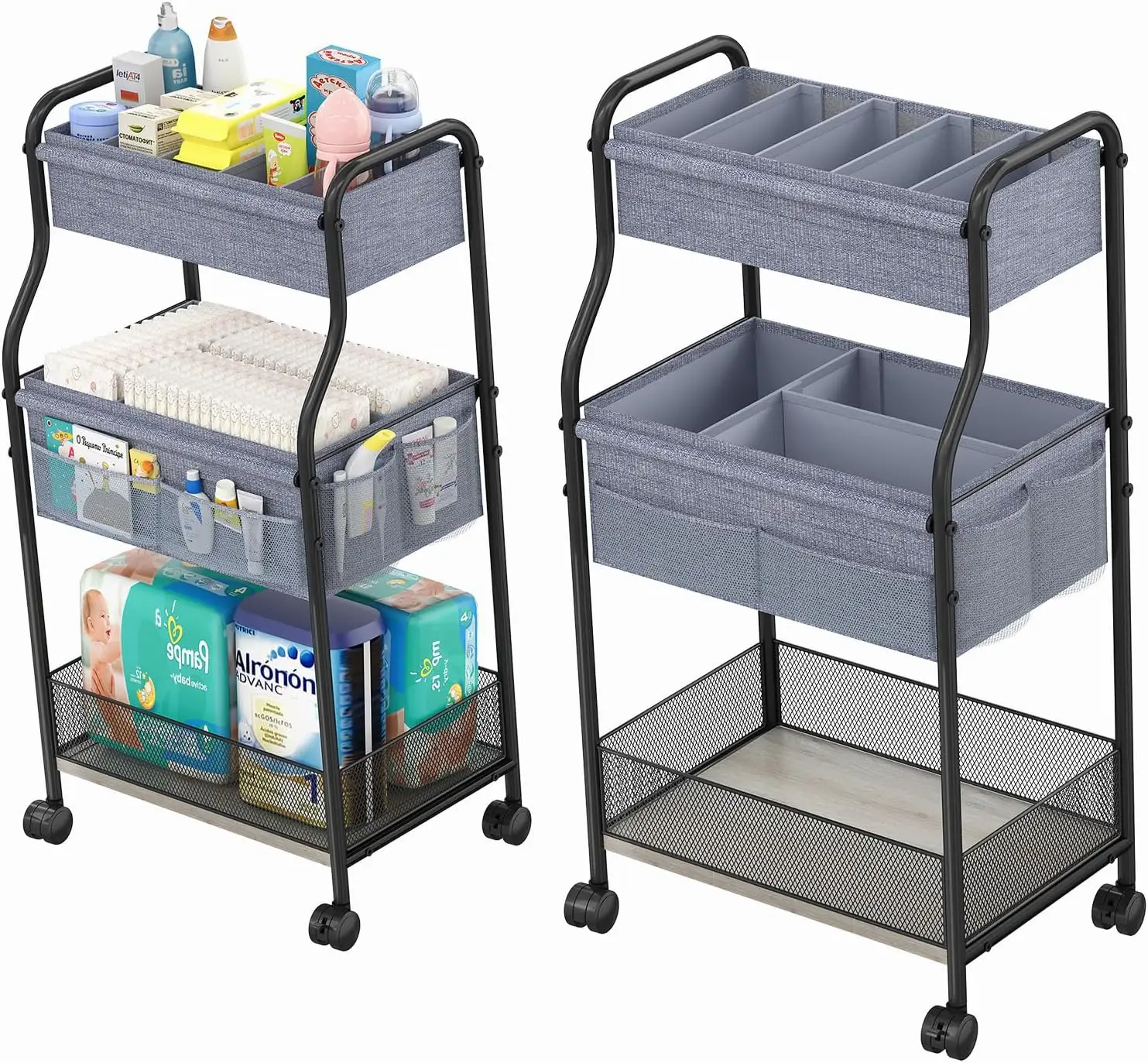 3-poziomowy organizer na pielu – Baby Nursery Utility Cart recenzja i cena