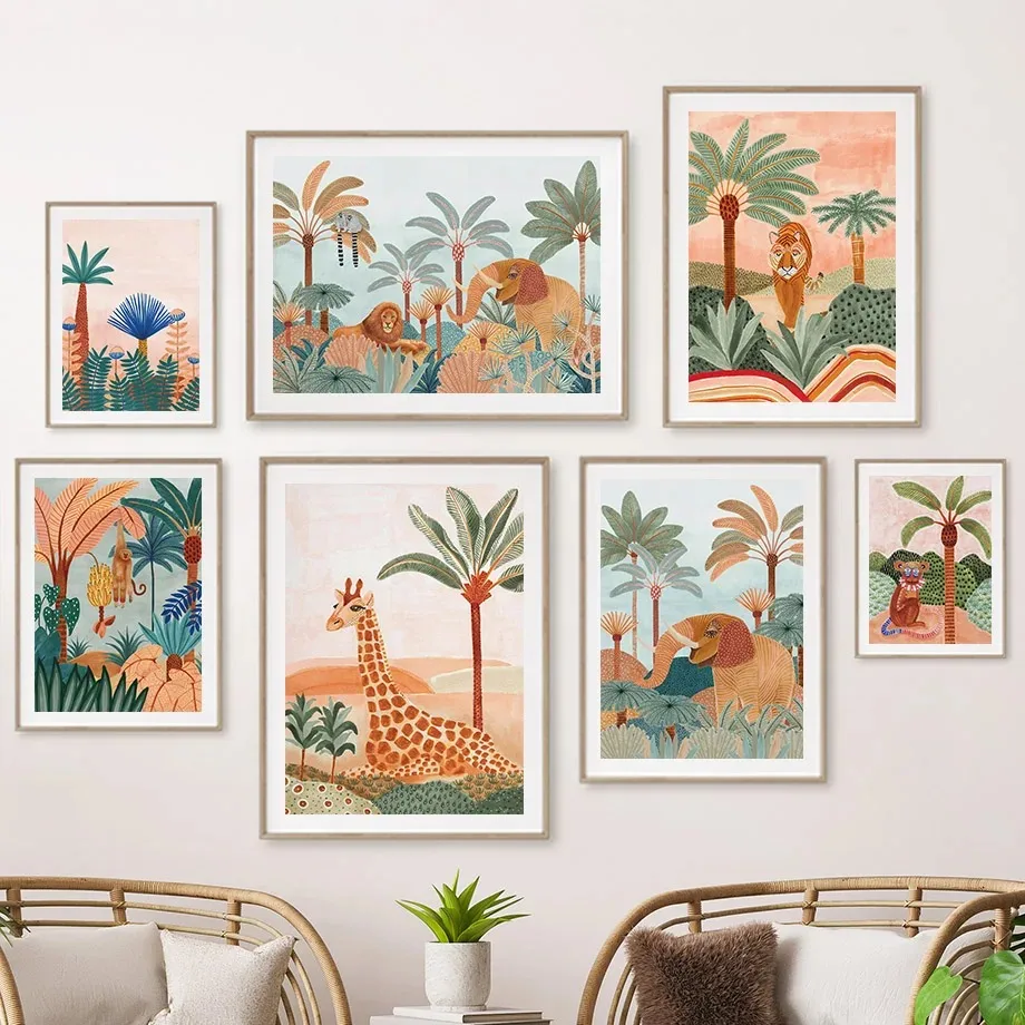 Boho Dżungla Zwierzęta Tygrys  – Baby Nursery Jungle Animals recenzja i cena