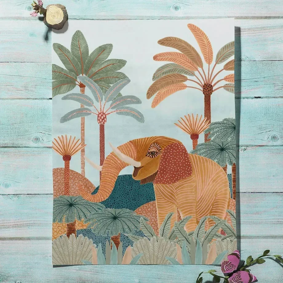 Boho Dżungla Zwierzęta Tygrys  – Baby Nursery Jungle Animals recenzja i cena