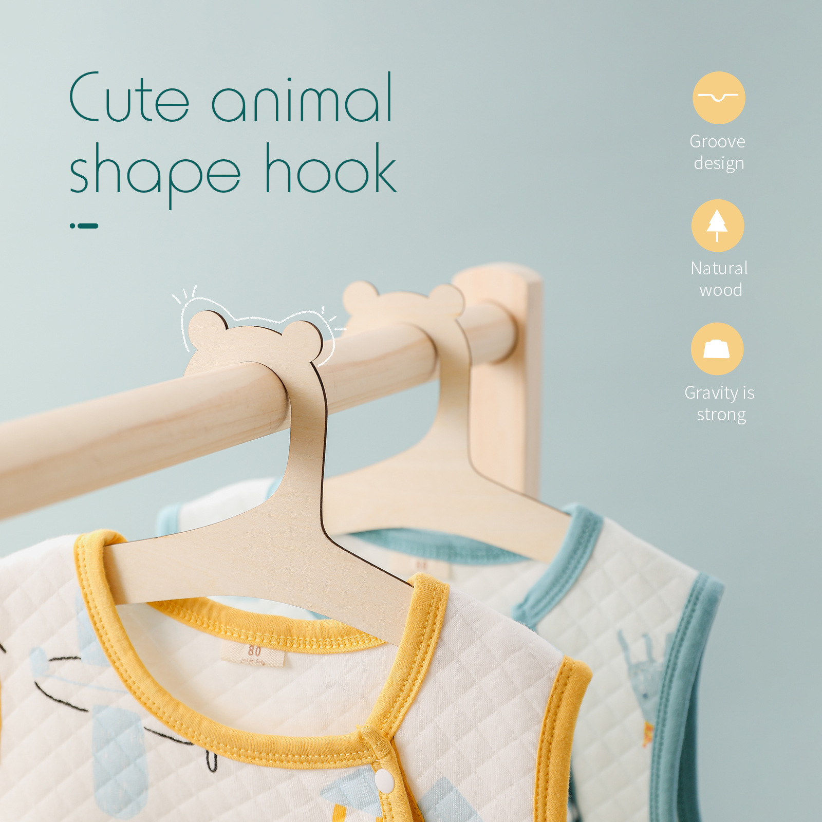 5/10 szt. Drewniane wieszaki d – Baby Nursery Uniform recenzja i cena