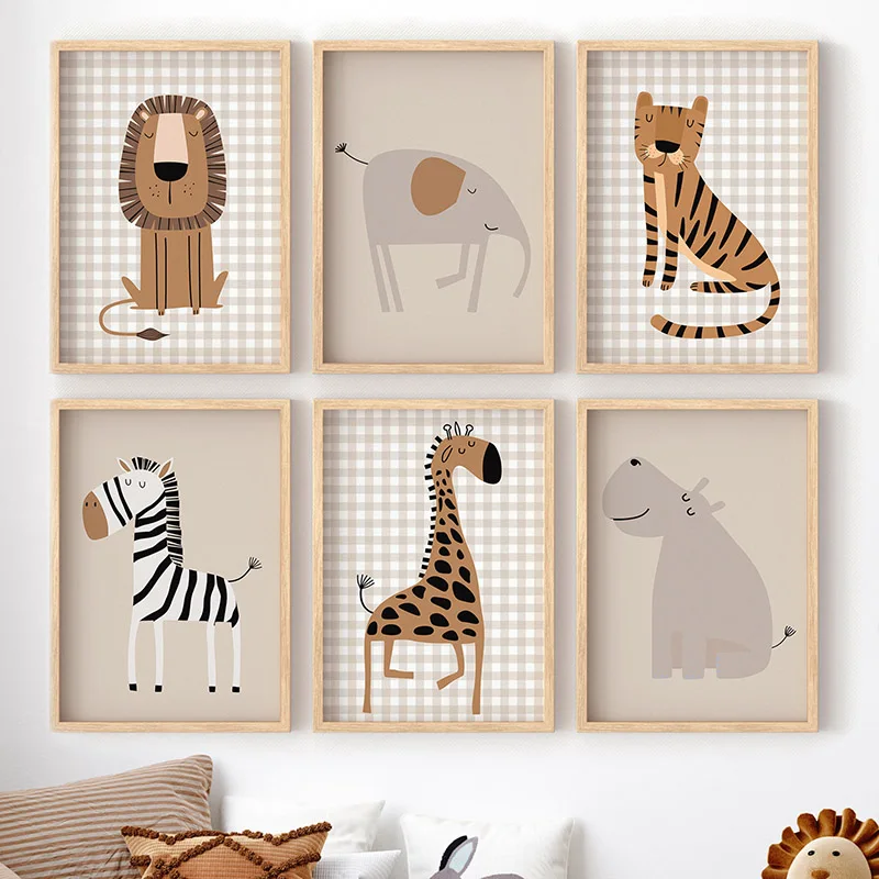 1 szt. Bezramowy Obraz na Płót – Baby Nursery Jungle Animals recenzja i cena