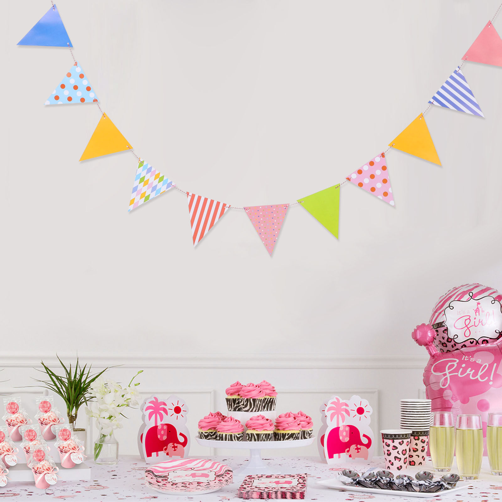Girlanda z trójkątnych papiero – Baby Nursery Bunting recenzja i cena