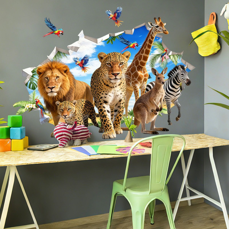 Duże naklejki ścienne z motywe – Baby Nursery Jungle Animals recenzja i cena