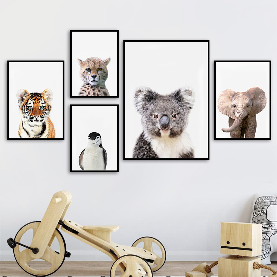 1 szt. bezramowy obraz na płót – Baby Nursery Jungle Animals recenzja i cena